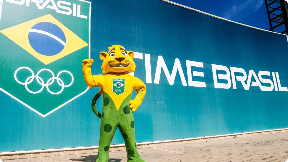 Time Brasil utilizando estratégias de engajamento nas redes sociais durante as Olimpíadas.