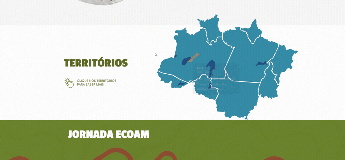 Mapa interativo dos territórios do EcoAm